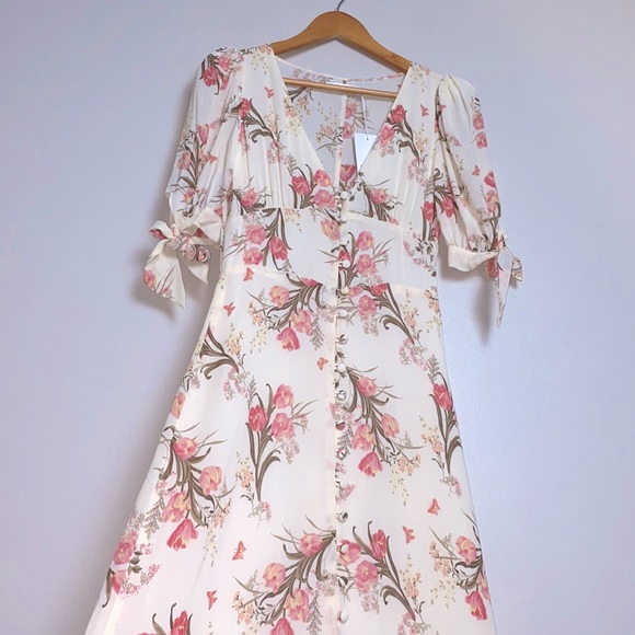 Reformation Bryar Floral Midi Dress in Leila - Picture 5 of 10